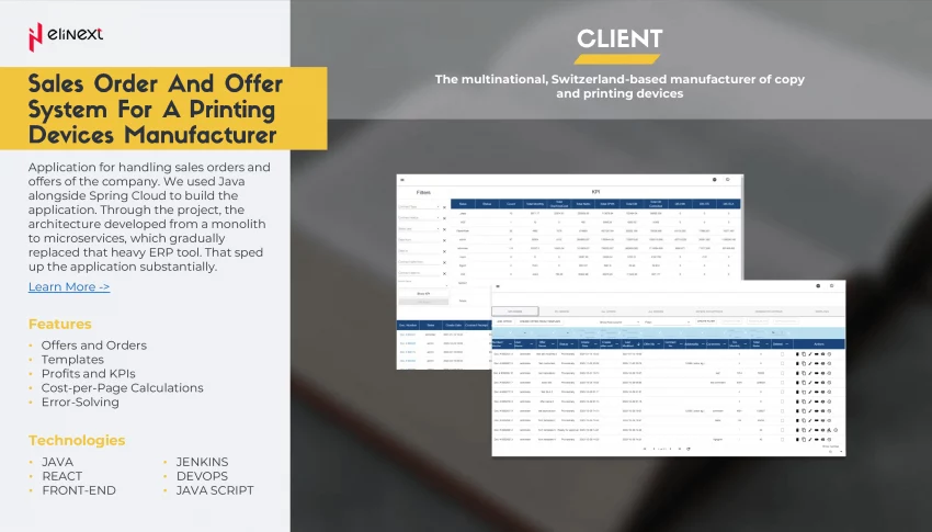 Sales Order And Offer System For A Printing Devices Manufacturer Sales Order And Offer System For A Printing Devices Manufacturer